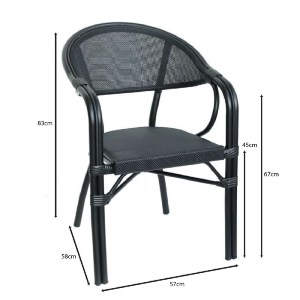 woo-48390_e-00025663_9-huge VEGERA ΠΟΛΥΘΡΟΝΑ DINING ΑΛΟΥΜΙΝΙΟ ΒΑΦΗ ΜΑΥΡΟ TEXTILENE ΜΑΥΡΟ, ΣΤΟΙΒΑΖΟΜΕΝΗ
