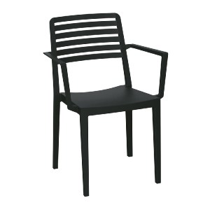 woo-48418 NOLA ΠΟΛΥΘΡΟΝΑ ΤΡΑΠΕΖΑΡΙΑΣ ΚΗΠΟΥ ΣΤΟΙΒΑΖΟΜΕΝΗ, PP - UV PROTECTION, ΑΠΟΧΡΩΣΗ ΜΑΥΡΟ
