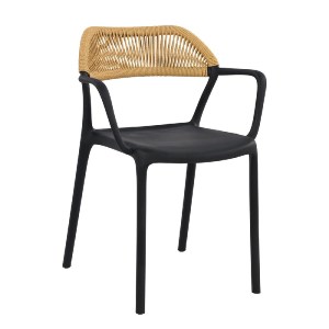 woo-48628 DOLLI ΠΟΛΥΘΡΟΝΑ ΣΤΟΙΒΑΖΟΜΕΝΗ, PP-UV ΜΑΥΡΟ, ROPE WICKER ΦΥΣΙΚΟ