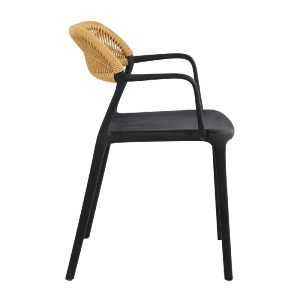 woo-48629 DOLLI ΠΟΛΥΘΡΟΝΑ ΣΤΟΙΒΑΖΟΜΕΝΗ, PP-UV ΜΑΥΡΟ, ROPE WICKER ΦΥΣΙΚΟ