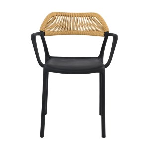 woo-48631 DOLLI ΠΟΛΥΘΡΟΝΑ ΣΤΟΙΒΑΖΟΜΕΝΗ, PP-UV ΜΑΥΡΟ, ROPE WICKER ΦΥΣΙΚΟ