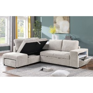 woo-48870 FLEXY ΚΑΝΑΠΕΣ - ΚΡΕΒΑΤΙ-ΓΩΝΙΑ, ΜΕ ΧΩΡΟΥΣ ΑΠΟΘΗΚΕΥΣΗΣ, ΠΛΑΙΝΟ ΦΩΤΙΖΟΜΕΝΟ, ΥΦΑΣΜΑ ΜΠΕΖ