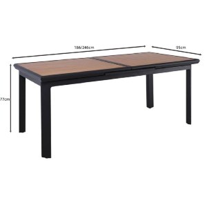woo-50554_e-00025926_9-huge NAPOLI ΤΡΑΠΕΖΙ DINING ΚΗΠΟΥ- ΒΕΡΑΝΤΑΣ, ΑΛΟΥΜΙΝΙΟ ΒΑΦΗ ΜΑΥΡΟ ΕΠΙΦΑΝΕΙΑ ALU ΑΠΟΧΡΩΣΗΣ ΞΥΛΟΥ