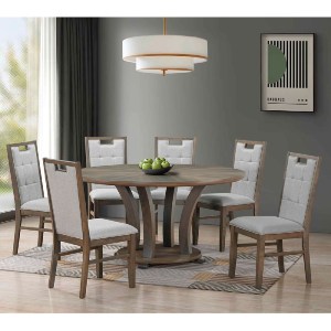 woo-50560 GORDON SET ΤΡΑΠΕΖΑΡΙΑ ΞΥΛΙΝΗ ΣΑΛΟΝΙΟΥ: ΤΡΑΠΕΖΙ+6 ΚΑΡΕΚΛΕΣ, ANTIQUE GREY WALNUT, ΥΦ.ΓΚΡΙ