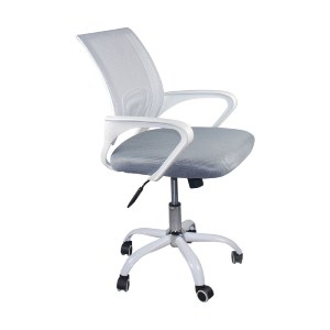 woo-50680 BF2101-SW *ΔΙΑΛΟΓΗΣ* ΠΟΛΥΘΡΟΝΑ ΓΡΑΦΕΙΟΥ ΜΕ ΑΝΑΚΛΙΣΗ ΑΣΠΡΟ - MESH ΓΚΡΙ