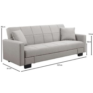 woo-50931 KELSO ΚΑΝΑΠΕΣ - ΚΡΕΒΑΤΙ ΜΕ ΑΠΟΘΗΚΕΥΤΙΚΟ ΧΩΡΟ, 3ΘΕΣΙΟΣ, ΥΦΑΣΜΑ ΑΝΟΙΧΤΟ ΓΚΡΙ