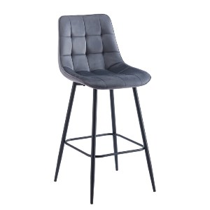 woo-51206 MYRIAM ΣΚΑΜΠΟ BAR, ΜΕΤΑΛΛΟ ΒΑΦΗ ΜΑΥΡΟ, ΥΦΑΣΜΑ VELURE ΣΚΟΥΡΟ ΓΚΡΙ