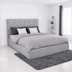 woo-51228 DOLCE ΚΡΕΒΑΤΙ ΔΙΠΛΟ ΜΕ ΑΠΟΘΗΚΕΥΤΙΚΟ ΧΩΡΟ, ΓΙΑ ΣΤΡΩΜΑ 160X200CM, ΥΦΑΣΜΑ ΓΚΡΙ