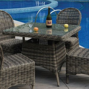woo-95548 MONTANA ΤΡΑΠΕΖΙ Φ5MM ROUND WICKER GREY/BROWN