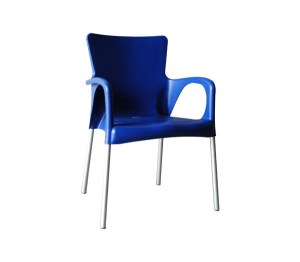 woo-96678 LARA ΠΟΛΥΘΡΟΝΑ PRO DINING ΣΤΟΙΒΑΖΟΜΕΝΗ, ALU SILVER, PP - UV PROTECTION ΑΠΟΧΡΩΣΗ ΜΠΛΕ