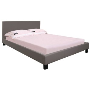 woo-99897 WILTON ΚΡΕΒΑΤΙ ΔΙΠΛΟ ΓΙΑ ΣΤΡΩΜΑ 160X200CM, PU ΑΠΟΧΡΩΣΗ CAPPUCCINO