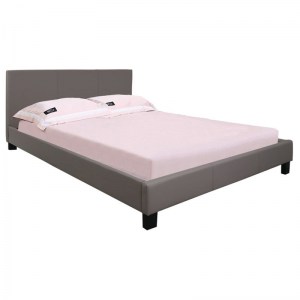 woo-99898 WILTON ΚΡΕΒΑΤΙ ΔΙΠΛΟ, ΓΙΑ ΣΤΡΩΜΑ 150X200CM, PU ΑΠΟΧΡΩΣΗ CAPPUCCINO