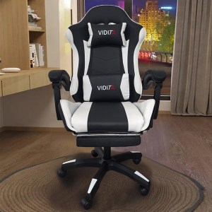 zougris-01.0291 A6060 ΜΑΥΡΟ/ΛΕΥΚΟ ΠΟΛΥΘΡΟΝΑ GAMING/ΜΕ ΥΠΟΠΟΔΙΟ