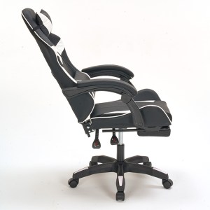 zougris-01.0411 A9937 ΜΑΥΡΟ/ΛΕΥΚΟ PVC ΠΟΛΥΘΡΟΝΑ GAMING/ΜΕ ΥΠΟΠΟΔΙΟ