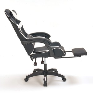 zougris-01.0411 A9937 ΜΑΥΡΟ/ΛΕΥΚΟ PVC ΠΟΛΥΘΡΟΝΑ GAMING/ΜΕ ΥΠΟΠΟΔΙΟ