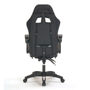 zougris-01.0411 A9937 ΜΑΥΡΟ/ΛΕΥΚΟ PVC ΠΟΛΥΘΡΟΝΑ GAMING/ΜΕ ΥΠΟΠΟΔΙΟ