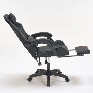 zougris-01.0412 A9937 ΜΑΥΡΟ PVC ΠΟΛΥΘΡΟΝΑ GAMING/ΜΕ ΥΠΟΠΟΔΙΟ