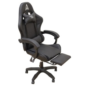 zougris-01.0810 A9950 ΜΑΥΡΟ PVC ΠΟΛΥΘΡΟΝΑ GAMING/ΜΕ ΥΠΟΠΟΔΙΟ 61Χ62Χ45-118/54-127ΕΚ.