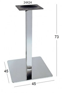 Zougris - 08.0132 SONORA 45Χ45Χ73ΕΚ. ΒΑΣΗ INOX