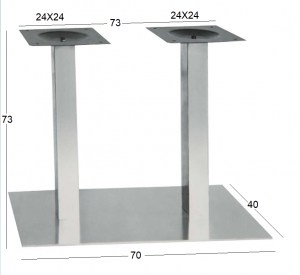Zougris - 08.0135 SONORA 70Χ40Χ73ΕΚ.ΜΑΚΡ/ΝΗ ΒΑΣΗ INOX