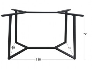 Zougris - 08.0164 BISTRO 110X60X72ΕΚ.ΜΑΚΡ/ΝΗ ΒΑΣΗ ΜΕΤΑΛΛΙΚΗ ΜΕ ΡΕΓ/ΡΟΥΣ
