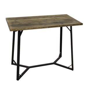 zougris-08.0165.1 BISTRO ΤΡΑΠΕΖΙ BAR 120X65X108ΕΚ. ΜΑΥΡΟ ΜΕΤΑΛΛΟ-ΞΥΛΟ