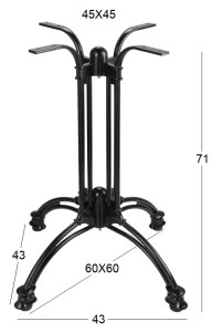 Zougris - 08.0168 CITY 4ΝΥΧΗ 60X60X71ΕΚ. ΒΑΣΗ ΑΛΟΥΜΙΝΙΟΥ ΜΕ ΡΕΓ/ΡΟΥΣ