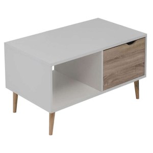 Zougris - 09.0454 SIERA WHITE/S.OAK 100Χ60Χ38ΕΚ.ΤΡΑΠΕΖΙ ΣΑΛΟΝΙΟΥ