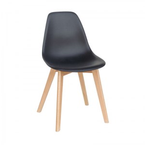 zougris-10.0095.S ΚΑΡΕΚΛΑ ΤΡΑΠΕΖΑΡΙΑΣ ΞΥΛΙΝΗ 4ΤΜΧ LOFT PLUS ΜΑΥΡΟ PP 46X53X81ΕΚ.