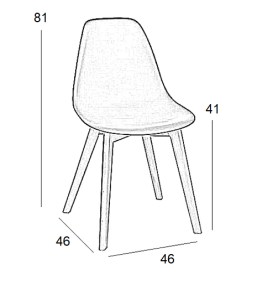 Zougris - 10.0095.S ΚΑΡΕΚΛΑ ΤΡΑΠΕΖΑΡΙΑΣ ΞΥΛΙΝΗ 4ΤΜΧ LOFT PLUS ΜΑΥΡΟ PP 46X46X41-81ΕΚ.