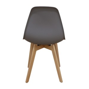 Zougris - 10.0096.S ΚΑΡΕΚΛΑ ΤΡΑΠΕΖΑΡΙΑΣ ΞΥΛΙΝΗ 4ΤΜΧ LOFT PLUS ΓΚΡΙ PP 46X46X41-81ΕΚ.