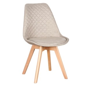 zougris-10.1225.S ΚΑΡΕΚΛΑ ΤΡΑΠΕΖΑΡΙΑΣ ΞΥΛΙΝΗ 4ΤΜΧ BIANCA S BEIGE ΥΦΑΣΜΑ 50X56X84ΕΚ.