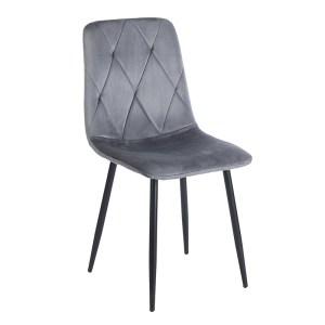 zougris-11.1621 EVA GREY VELVET ΥΦΑΣΜΑ ΚΑΡΕΚΛΑ ΜΕΤΑΛΛΙΚΗ
