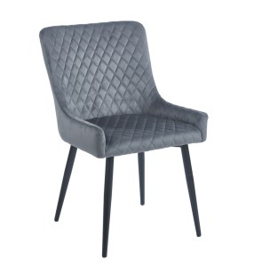 zougris-11.1625 VANESA GREY VELVET ΥΦΑΣΜΑ ΚΑΡΕΚΛΑ ΜΕΤΑΛΛΙΚΗ