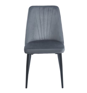 zougris-11.1633 OLIVIA GREY VELVET/PU ΚΑΡΕΚΛΑ ΜΕΤΑΛΛΙΚΗ