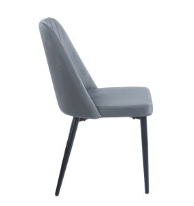 zougris-11.1633 OLIVIA GREY VELVET/PU ΚΑΡΕΚΛΑ ΜΕΤΑΛΛΙΚΗ