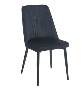 zougris-11.1634 OLIVIA BLACK VELVET/PU ΚΑΡΕΚΛΑ ΜΕΤΑΛΛΙΚΗ