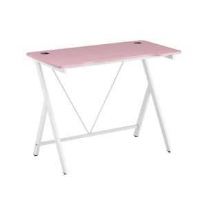 zougris-12.0064 ΓΡΑΦΕΙΟ 100X50X75ΕΚ.ΡΟΖ MDF/ΛΕΥΚΟ ΜΕΤΑΛΛΙΚΟ