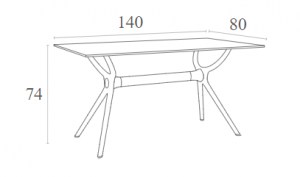 Zougris - 20.0183 AIR ΤΡΑΠΕΖΙ 140Χ80Χ74ΕΚ. WHITE LAMINATE 12MM
