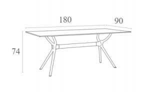 Zougris - 20.0185 AIR ΤΡΑΠΕΖΙ 180Χ90Χ74ΕΚ. WHITE LAMINATE 12MM