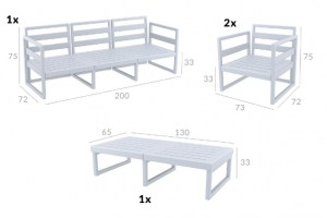 Zougris - 20.0444 MYKONOS SET 3ΘΕΣ.TAUPE ΜΕ ΜΑΞ.(3ΘΕΣ.+2ΠΟΛ.+ΤΡΑΠ 130ΕΚ.)