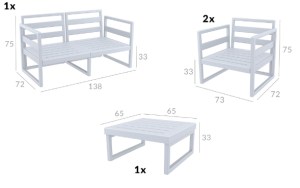 Zougris - 20.0448 MYKONOS SET 2ΘΕΣ.TAUPE/ΜΑΞ. BEIGE(2ΘΕΣ.+2ΠΟΛ.+ΤΡΑΠ 65ΕΚ.)