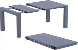 zougris-20.0570 VEGAS DARK GREY 100X100/140Χ75ΕΚ. ΕΠΕΚΤ. ΤΡΑΠΕΖΙ ΠΟΛ/ΝΙΟΥ