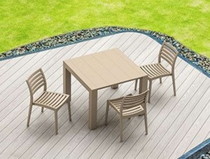 zougris-20.0573 VEGAS TAUPE 100X100/140Χ75ΕΚ. ΕΠΕΚΤ.ΤΡΑΠΕΖΙ ΠΟΛ/ΝΙΟΥ