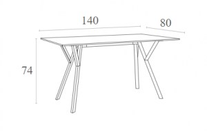 Zougris - 20.0826 MAX ΤΡΑΠΕΖΙ 140X80Χ74ΕΚ. WHITE LAMINATE 12MM