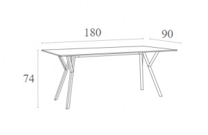 Zougris - 20.0828 MAX ΤΡΑΠΕΖΙ 180X90Χ74ΕΚ. WHITE LAMINATE 12MM