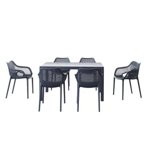 zougris-20.9999 ΣΕΤ ΤΡΑΠΕΖΑΡΙΑΣ 7ΤΜΧ ARES AIR XL DARK GREY 140Χ80Χ75ΕΚ.