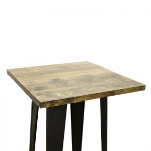 zougris-24.0219 TEXAS ΜΠΑΡ ΜΑΥΡΟ ΜΑΤ ΤΡΑΠ. 60Χ60Χ103ΕΚ.WOOD TOP