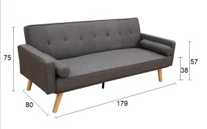 zougris-40.0080 RONY GREY ΥΦΑΣΜΑ ΚΑΝΑΠΕΣ-ΚΡΕΒΑΤΙ 179X80ΕΚ.