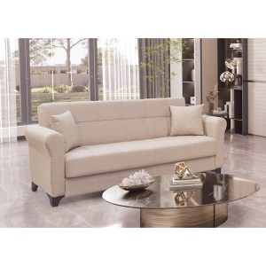 Zougris - 40.0118 AZUR LIGHT BROWN ΥΦΑΣΜΑ 3ΘΕΣΙΟΣ ΚΑΝΑΠΕΣ/ΚΡΕΒΑΤΙ ΜΕ ΑΠΟΘ.ΧΩΡΟ 210X80ΕΚ.